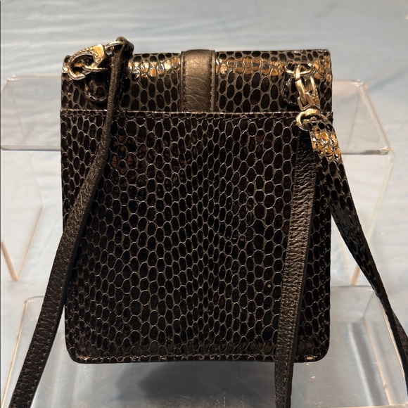 Brighton Black and Brown Snake Print Crossbody Bag - Picture 3 of 7